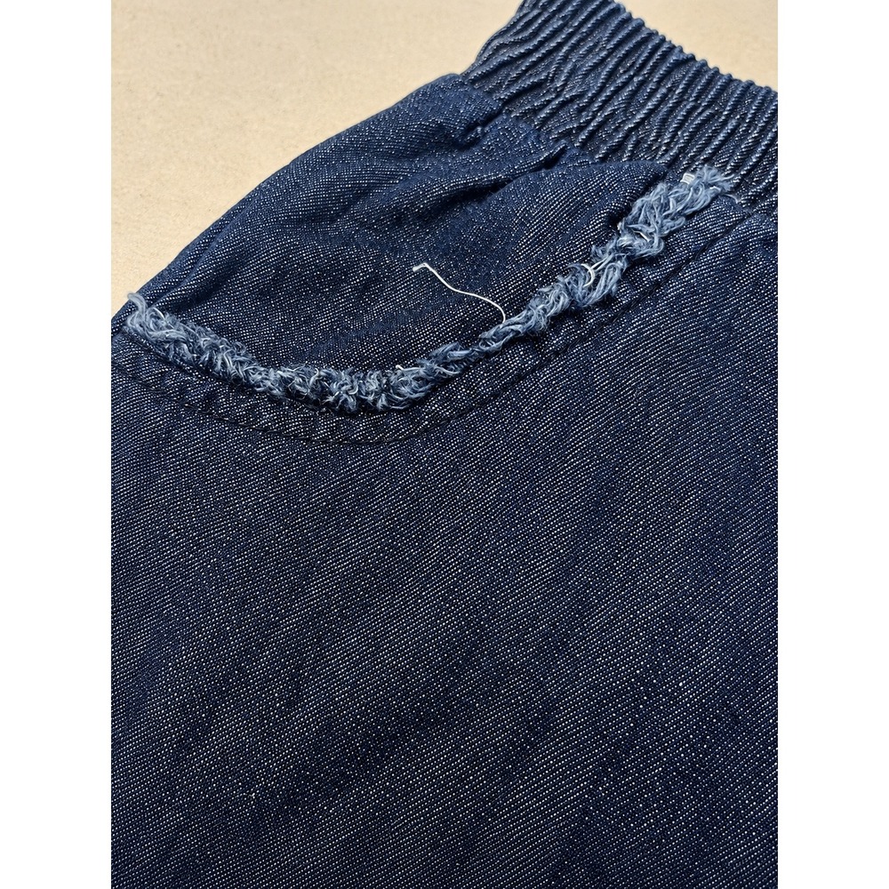 Umgee Wide Leg Cropped Denim Look Pants Raw Hem Pull-On Small - Picture 4 of 5